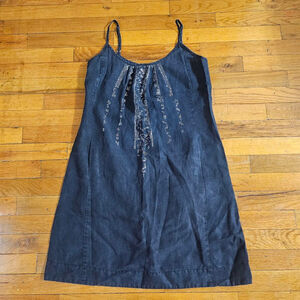 Eileen Fisher Organic Linen Slip Dress Black Size Small